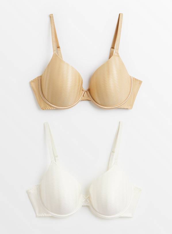 Buy Jacquard Zig Zag Full Cup T Shirt Bra 2 Pack 40GG Bras Tu